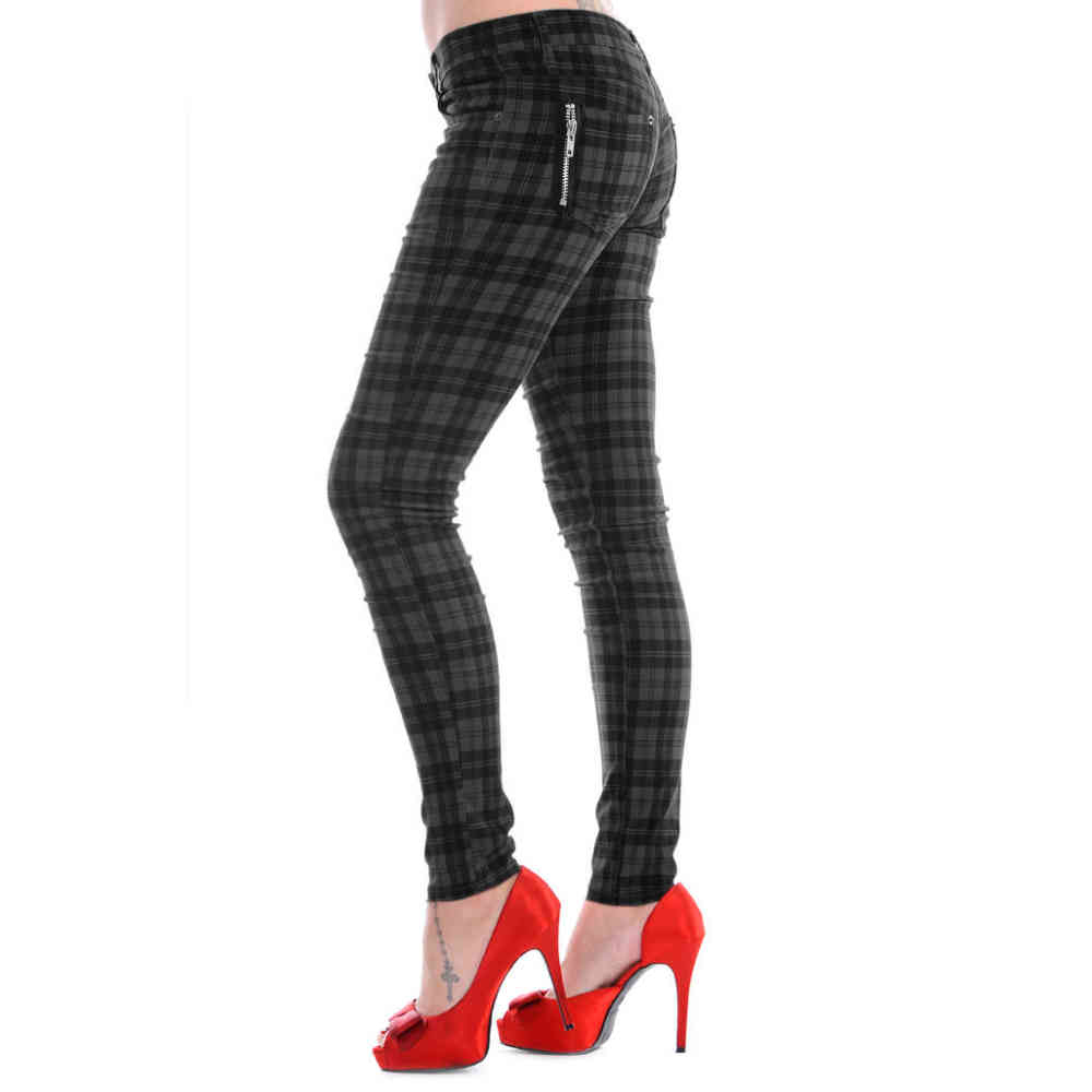 Banned - CHECK Skinny fit broek - Grijs